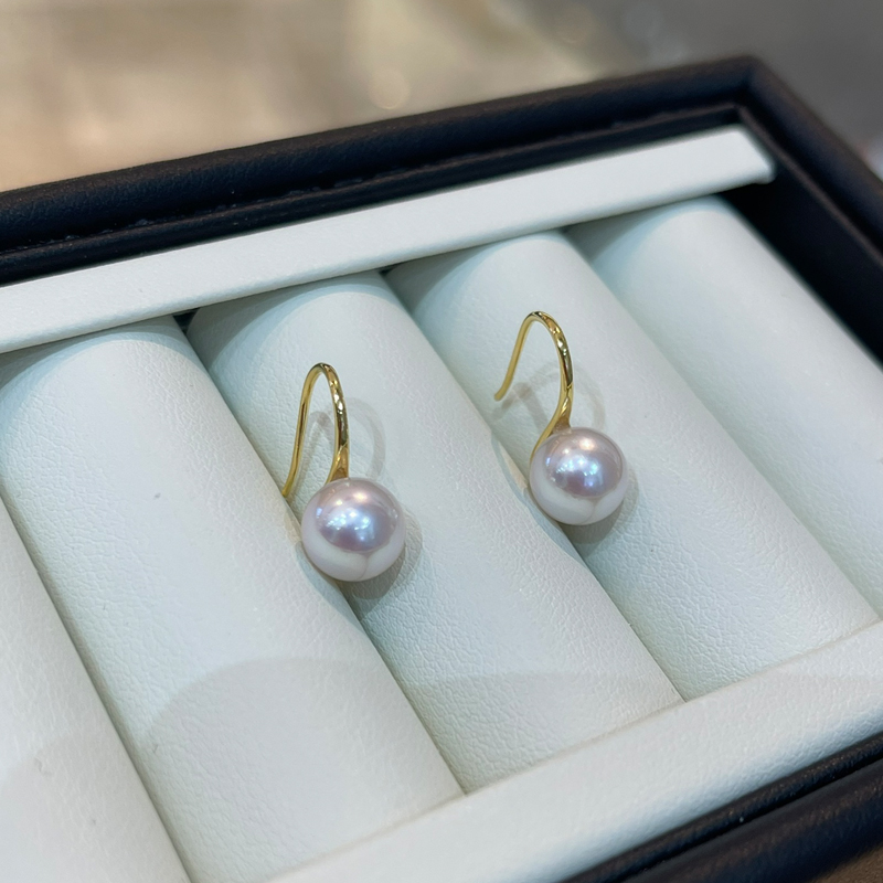S925 Silver Akoya Saltwater Pearl High Heel Ear Hooks