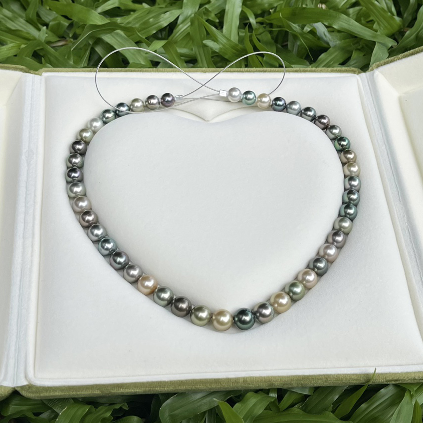 Tahitian Pearls Mixed Beads Chain (8.1-10.23mm)