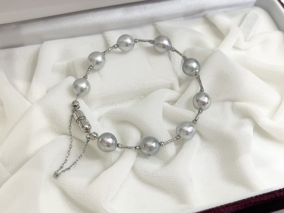 7.5-8mm Silver Blue Akoya Pearl Bracelet