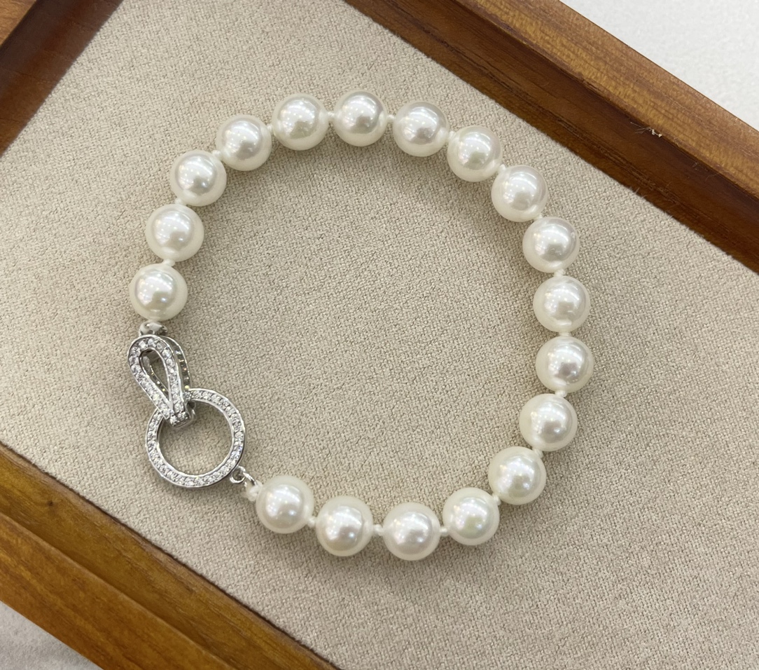 Ring Buckle Akoya Pearl Full Bead Bracelet
