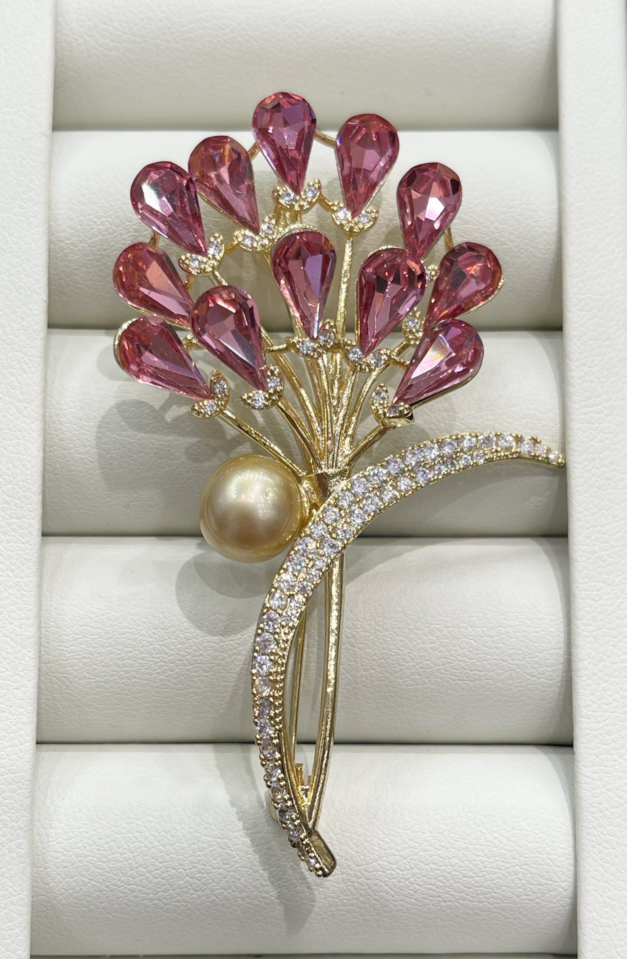 Zircon bouquet brooch