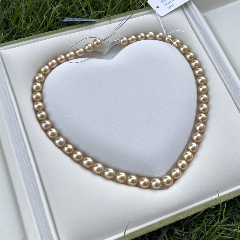 8-8.9mm Gold Bead Necklace
