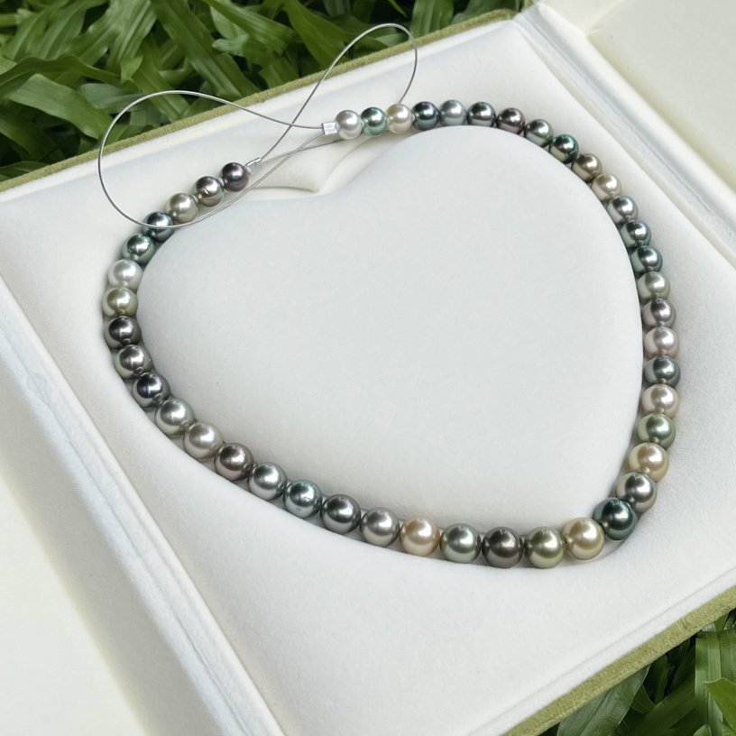 Tahitian Pearls Mixed Beads Chain (8.1-10.23mm)
